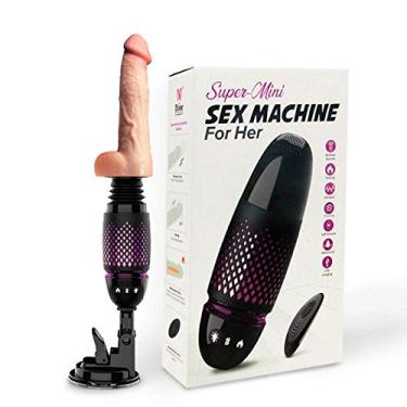 Imagem de Máquina De Sexo Mini Sex Machine Recarregável Com Prótese Realística 7 Modos De Vibração E Rotação Vai E Vem Com Aquecimento