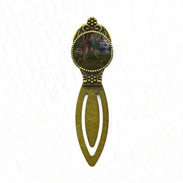 Imagem de Marcador de página retrô com estampa florestal de ciências da natureza, marcador de página para escritório