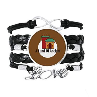 Imagem de OFFbb-USA Pulseira poderosa do Dia Nacional do Antigo País Histórico Acessório Amor Corda de couro torcido Presente