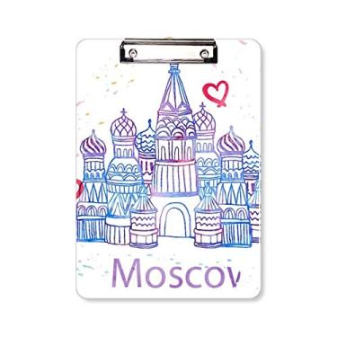 Imagem de I Love Moscow Saint Basil's Cathedral Rússia Prancheta para escrever placa de apoio A4