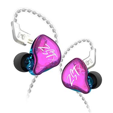 Imagem de Fone de Ouvido KZ ZST X Retorno de Palco Intra Auricular Case (Roxo Sem Microfone)