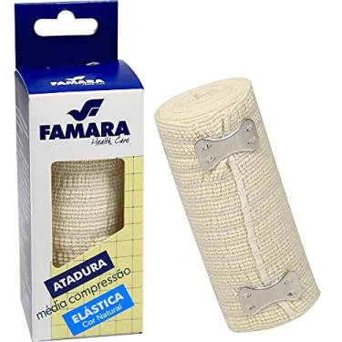 Imagem de Atadura Elastica Media Compressão 10CM X 1,30M Natural c/Presilhas