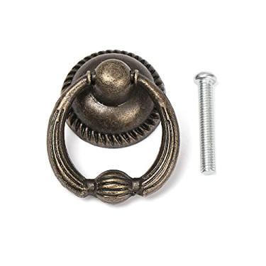 Imagem de Estilo Retro Anel Alças de Bronze Guarda-roupa Puxa Gabinete de Furo Único Puxar Maçanetas Auxiliares Multiuso para Móveis Duráveis, 6