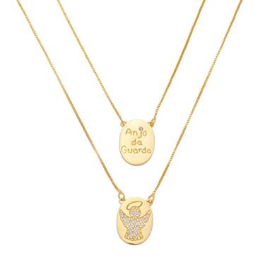 Imagem de Escapulário Piuka Anjo Da Guarda Zircônias Folheado A Ouro 18k