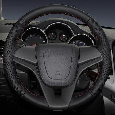 Imagem de QUNINE Carro Steering Wheel Cover Genuine Leather Braiding, para Chevrolet Cruze 2009-2014 Aveo 2011-2014 Orlando 2010-2015