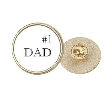 Imagem de No.1 Dad Father's Festival Clip broche redondo de metal dourado, Medium, não aplicar