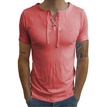 Imagem de Camiseta Bata Viscose Com Elastano Manga Curta tamanho:g;cor:laranja-terracota