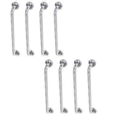 Imagem de Alça de Apoio Barra 60cm Inox Kit 8 Unidades Acessibilidade Suporte Idoso Cadeirante Resistente Segurança Banheiro Corrimao Escada
