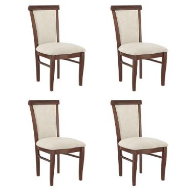 Imagem de Kit 4 Cadeiras De Madeira Maciça Para Sala De Jantar Mônaco M19 Imbuia