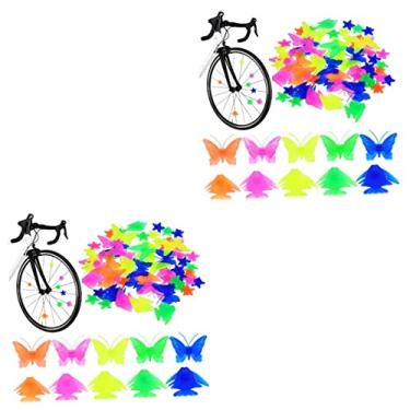 Imagem de BESPORTBLE 124 Peças Flor De Raio Talão Falado Decoração De Bicicleta Contas De Bicicleta Para Roda Miçangas De Roda De Bicicleta Miçangas De Bicicleta Fivela De Corda Garota Plástico Filho