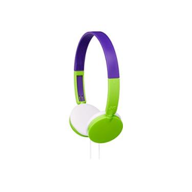 Imagem de JVC Fones de ouvido dobráveis HA-KD3-G – com fio – conector verde de 3,5 mm