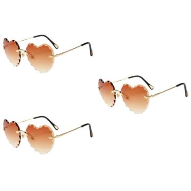 Imagem de NOLITOY 3 Pecas óculos de sol polarizados femininos óculos sem aro oculos de sol óculos sem armação acessório para foto de óculos de festa óculos de sol sem aro moda europeia Senhorita