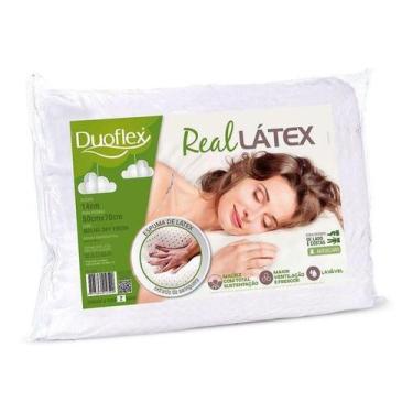 Imagem de Kit 4 Travesseiros Duoflex Real Látex Tradicional 68X48x14