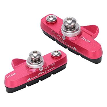 Imagem de Sapatas de Freio de Bicicleta, Descarga de Lama de Pastilhas de Freio de Bicicleta para Bicicleta de Estrada para Bicicleta Dobrável (Vermelho)