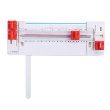Imagem de Daconovo 4 em 1 Mini cortador de papel cortador rotativo 23 cm de comprimento de corte para largura de papel A3 A4 Máquina de corte de papel de mesa com réguas auxiliares para linhas retas, onduladas