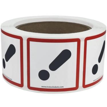 Imagem de Adesivos adesivos GHS Pictogram Labels Exclamation Mark 2 x 2 polegadas quadrado 500