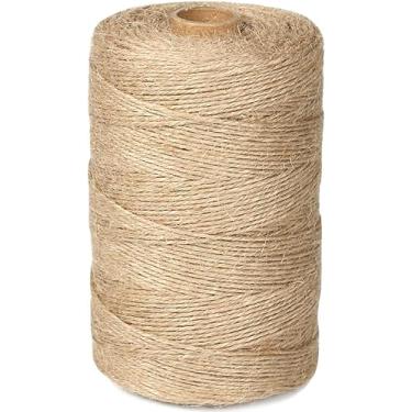Imagem de PerkHomy Corda de barbante de juta natural de 2 mm, corda marrom para artesanato, embalagem de presente, embalagem, jardinagem e decoração de casamento (juta natural, 1100 pés * 2 mm (3 camadas))