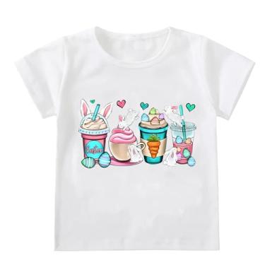 Imagem de Camiseta infantil infantil bebê menina bebê coelhinho roupas de Páscoa coelho roupas roupas colete camisa top primeira Páscoa bebê menino, Branco, 4-6 Anos