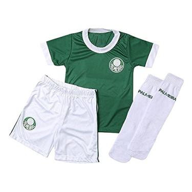 Imagem de Conjunto camiseta, shorts e meia Palmeiras, Rêve D'or Sport, Crianças, Verde/Branco (4)