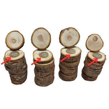 Imagem de KIT 50 Bolacha Pequena Lixada Mad Pinho de 6,5 x 6 a 5,5x5cm