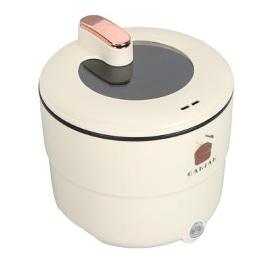 Imagem de Panela quente elétrica, panela elétrica de arroz multifuncional 1.8L de camada dupla anti-escaldadura antiaderente panela elétrica para macarrão sopa cozida no vapor(Plugue UE)