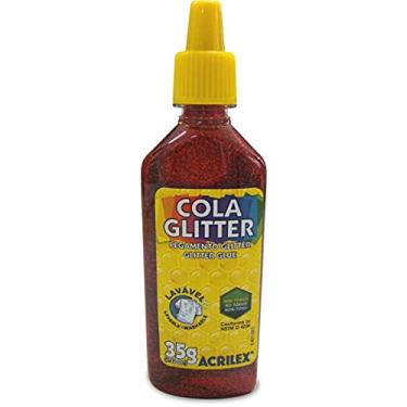 Imagem de Cola com Glitter, Acrilex 029120205, Vermelho, 35 g, Pacote de 12