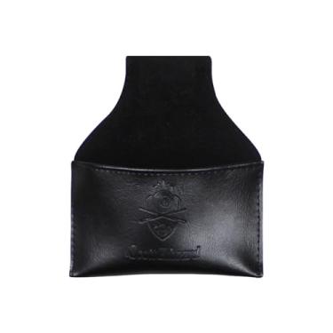 Imagem de Scott Edward Suporte de giz de bilhar bolsa para taco de sinuca de couro PU com clipe, bolsa de giz de bilhar portátil para sinuca, acessórios de piscina (preto)