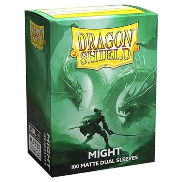 Imagem de 10 Packs Dragon Shield Dual Matte Might Light Green Standard Size 100 ct Card Sleeves Display Case
