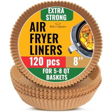 Imagem de Forros de fritadeira Air Fryer para Ninja, 125 peças de forros redondos descartáveis de papel para airfryer – antiaderentes e à prova de óleo para facilitar a limpeza, ótimo para forno, frigideiras e