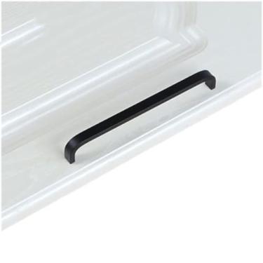 Imagem de Armário de porta de cozinha alça reta puxar botões de porta de ferragem e alças de alumínio de melhoria da casa, preto 160mm