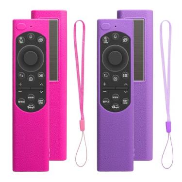 Imagem de Pacote com 2 capas para controle remoto Samsung Smart TV, capa protetora de silicone para Samsung Solar Cell Remote 2021 2022 BN59-01357 BN59-01385 BN59-01265A Suporte atualizado para controle remoto