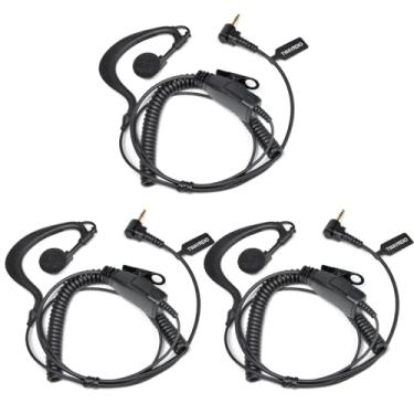 Imagem de Pacote com 3 fones de ouvido de rádio bidirecionais para Motorola Talkabout T600 T800 T460 T470 T475, fone de ouvido em forma de G com microfone embutido e PTT para Walkie Talkies Talkabout