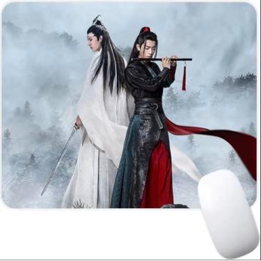 Imagem de The Untamed Mo Dao Zu Shi Danmei romance programa de TV antiderrapante mousepad para jogos computador mouse pad desktop laptop mouse pad com borda costurada 18 x 22 cm