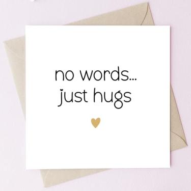 Imagem de TEEMI - Cartão No Words Just Hugs | Stay Strong Thinking of You Cartão de felicitações Perda Breakup Sympathy Vale-presente motivacional