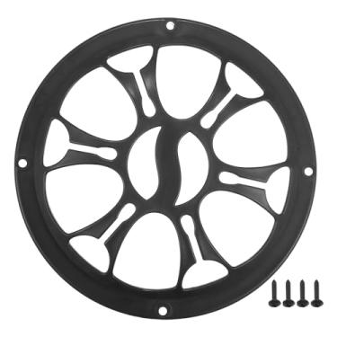 Imagem de ACROPIX Capa de grade de alto-falante de carro universal de 15,2 cm redonda para alto-falante de áudio de 15,2 cm com parafusos de montagem ABS preto - pacote com 1
