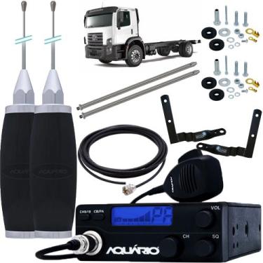 Imagem de Rádio Px 40 Canais Antena Maria Mole Inox 2,70 metros Cabo 5,5m Alonga