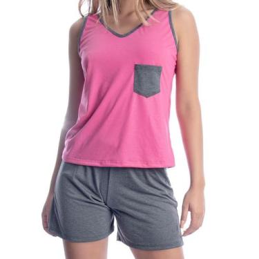 Imagem de Kit Com 2 Pijamas Short Doll Regata Pijama Verão Feminino - Sou Gata e