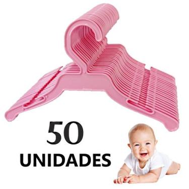 Imagem de Kit 50 Cabide Para Bebê Infantil Coloridos Menina Menino Plástico Acrí