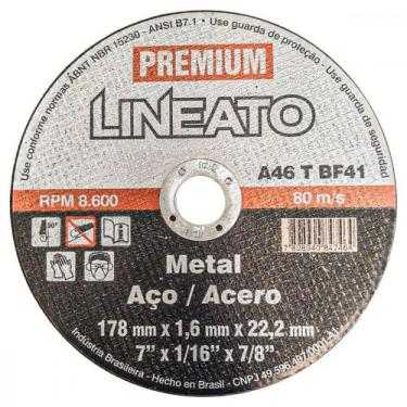 Imagem de Disco Aco Inox Itambe 7''X1/16''X7/8'' Lineato 7467- Fino 1,6Mm ./ Kit
