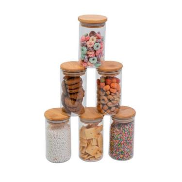 Imagem de Conjunto de 6 Potes Herméticos de 300 Ml com Tampa de Bambu Oikos, U, 