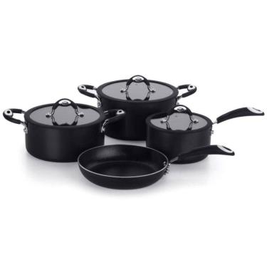 Imagem de Jogo Panelas Dom 4 Peças Preto Antiaderente Multiflon