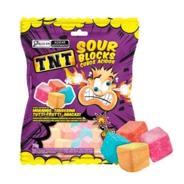 Imagem de Bala de Goma TNT Sour Blocks Cubos Ácidos 70g Riclan