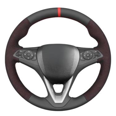 Imagem de MEWANT Capa de volante costurada à mão para Opel Astra(K) 2015-2020/Corsa(E) 2014-2019/Crossland X 2017-2020/Grandland X 2017-2020/Insígnia (CT) B 2017-2020/Karl 2015-2020/Z afira(C) 200 16-2019