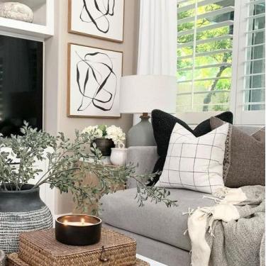 Imagem de Almofada Grid 40x40cm Off White/Preto - FASTLAR