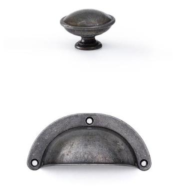 Imagem de Puxador Redondo E Concha Metal Para Móveis porta gaveta 12pç - Telis F