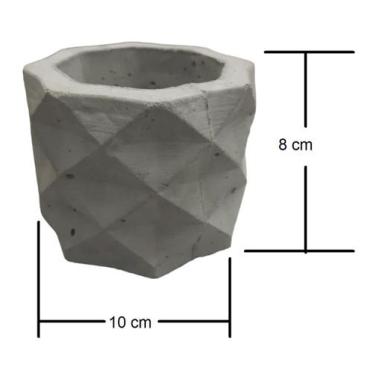 Imagem de Vaso Cimento Concreto Rústico Para Suculentas - Policatto 3D