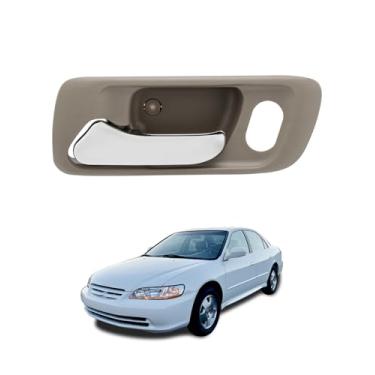 Imagem de Maçaneta de porta do motorista, compatível com Honda Accord 1998-2002, Honda Odyssey 1999-2004, maçaneta interna esquerda frontal bege com alavanca cromada, OEM # 72165S84A01ZC HO1352118, interior com
