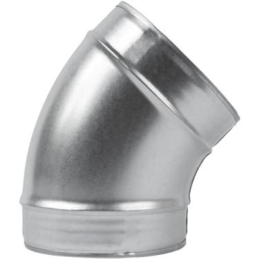 Imagem de ECOPRO VENT Cotovelo de duto de aço galvanizado de 15,2 cm polegadas 45˚ graus - Curva de conector industrial pressionado - Encaixe de tubo de ventilação - Secador, exaustor, entrada de ar do