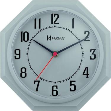 Imagem de Relógio De Parede Quartz 24 Cm Tic Tac Cinza - Cinza