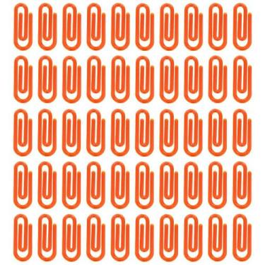 Imagem de Mini Clips Colorido 25mm Laranja Prendedor De Papel Com 500 Unidades -